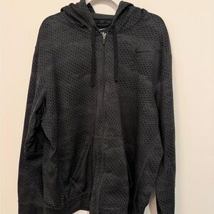 Nike ThermaFit Men's Black Patterned Lightweight Jacket